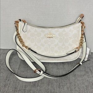 NWT Coach Teri White Cream Crossbody Bag with Rose Gold Accents